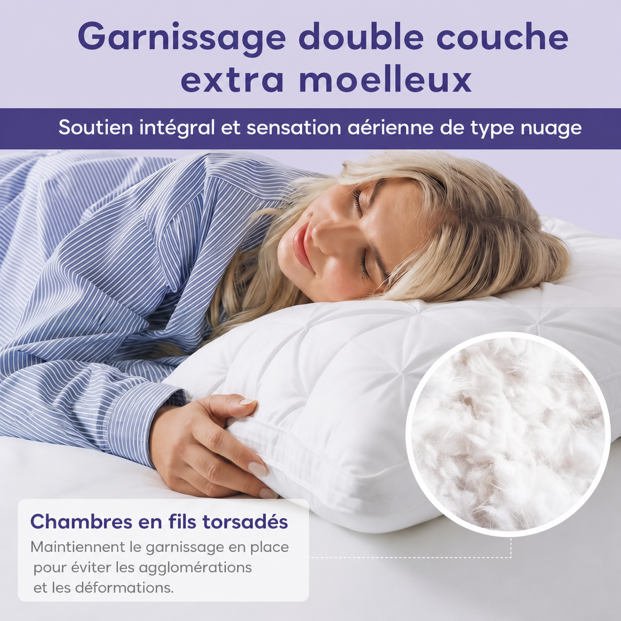 Oreiller Ploof — Ultra Moelleux et Gonflant Durable